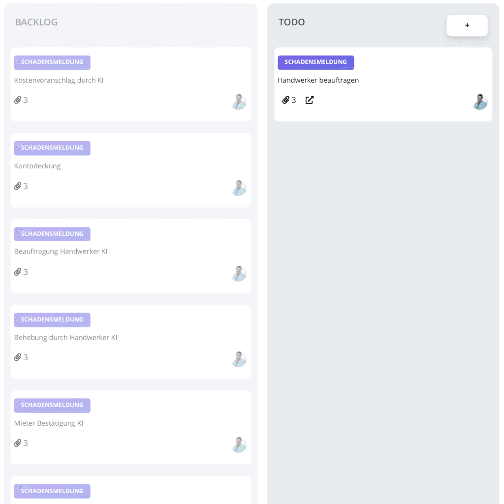 Screenshot Kanban of Tasks