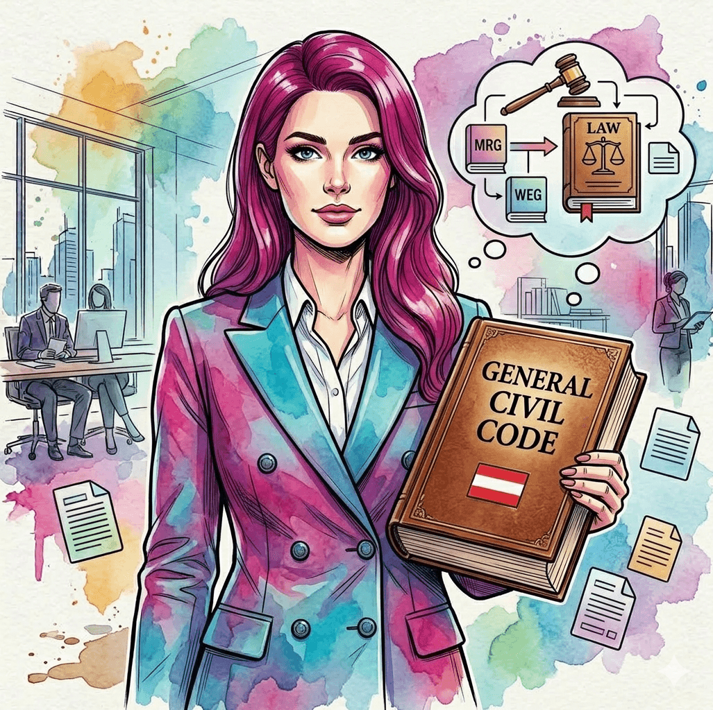 Property Manager holding the Austrian General Civil Code Book