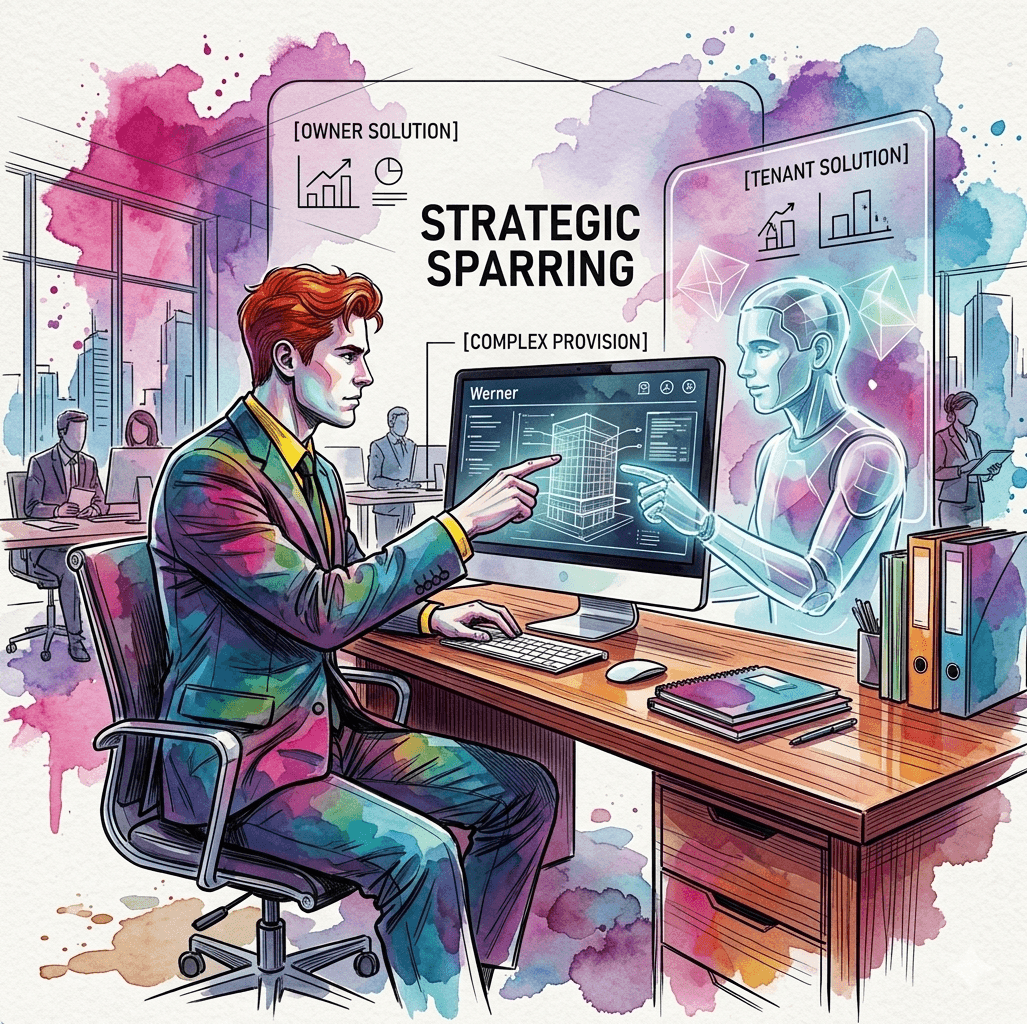 Property Manager taking advice from Colleage Werner