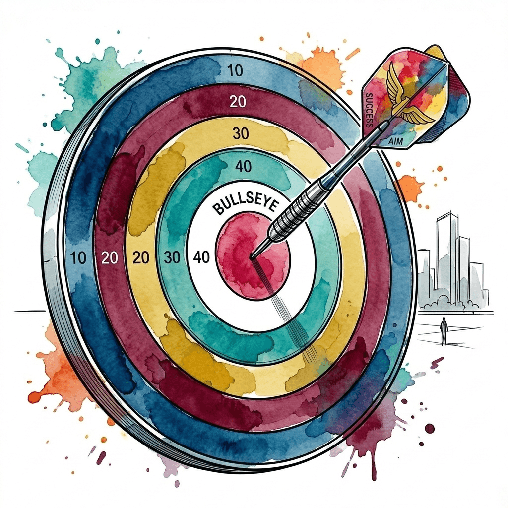 target with one dart in the center